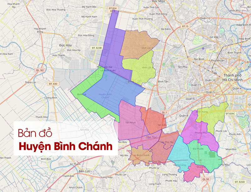 Bản đồ Bình Chánh TPHCM: Xem vị trí, phân lô, quy hoạch mới nhất