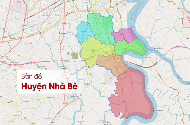 Bản đồ Nhà Bè TPHCM: Vị trí, Phân lô, Quy hoạch mới nhất