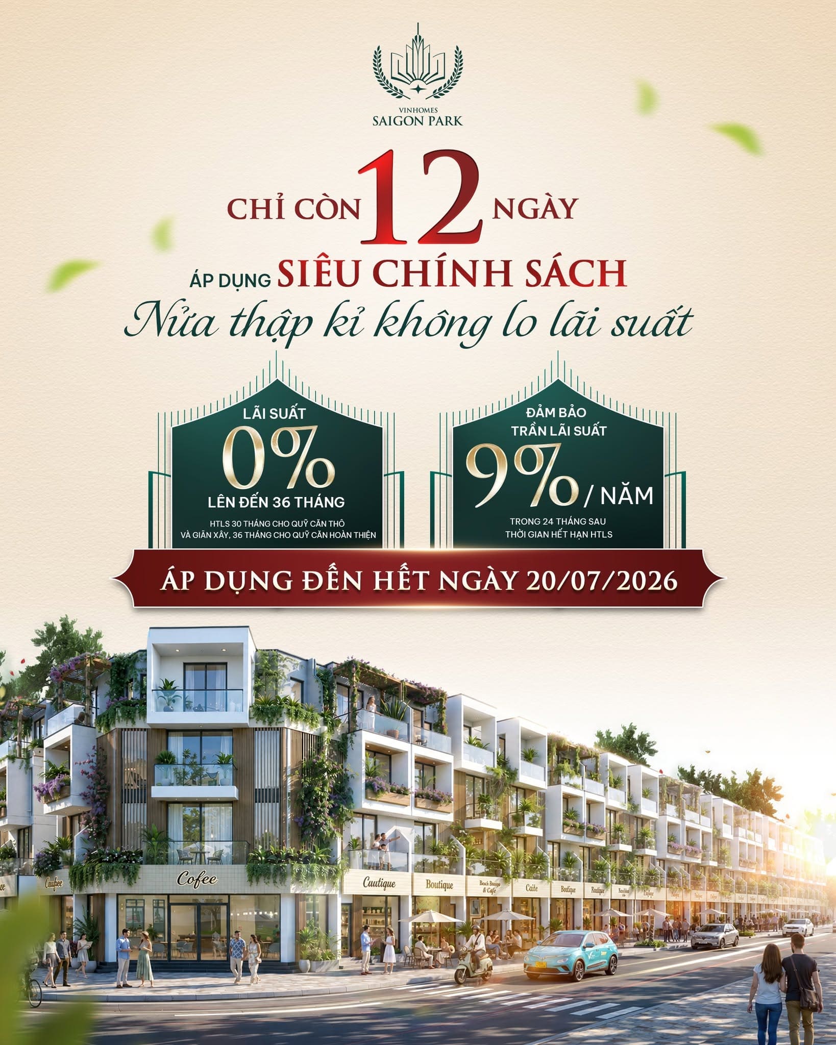 Vinhomes Hóc Môn: Hỗ trợ lãi suất tới 5 năm cho người mua