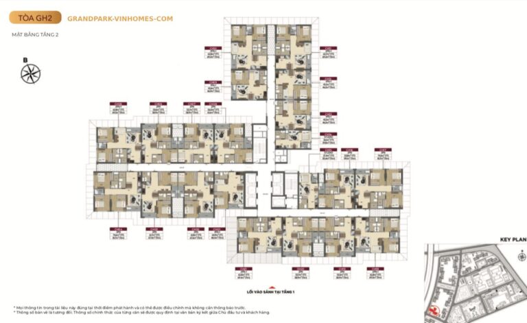 Mặt bằng GH2 Glory Heights: Xem chi tiết bố trí căn hộ, tối ưu diện tích