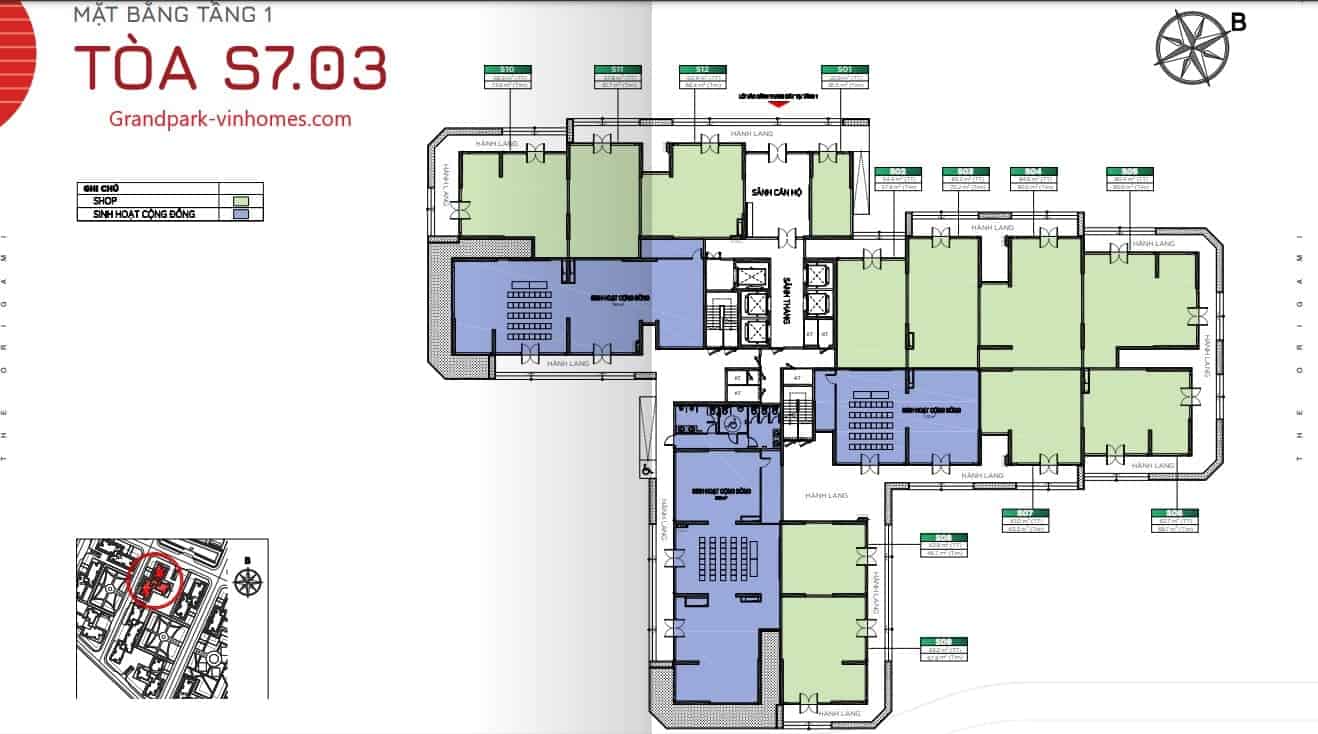 Mặt bằng S702 Vinhomes Grand Park: Xem chi tiết, chọn căn hộ phù hợp