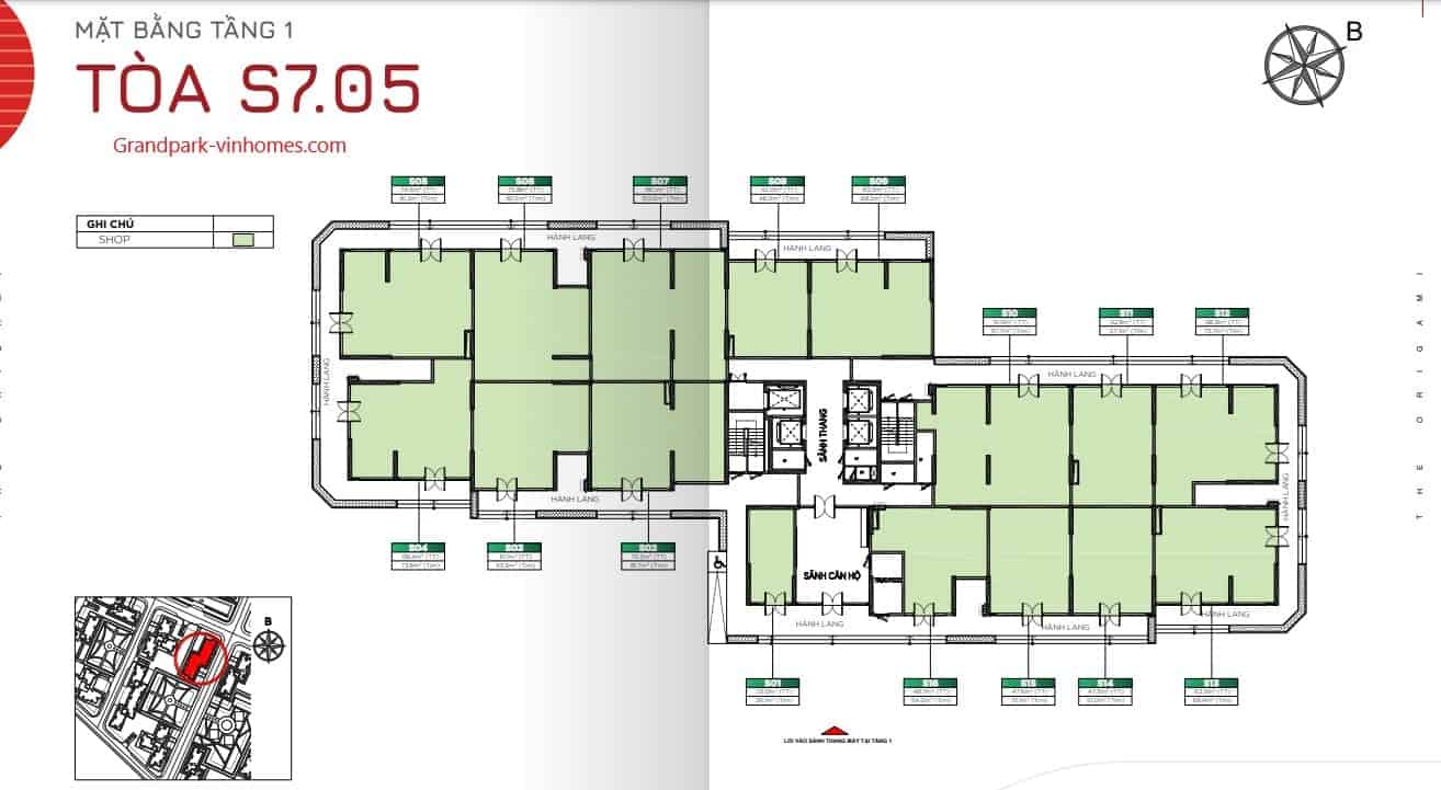 Mặt bằng S705 The Origami Vinhomes Grand Park: Xem chi tiết, chọn căn hộ ưng ý