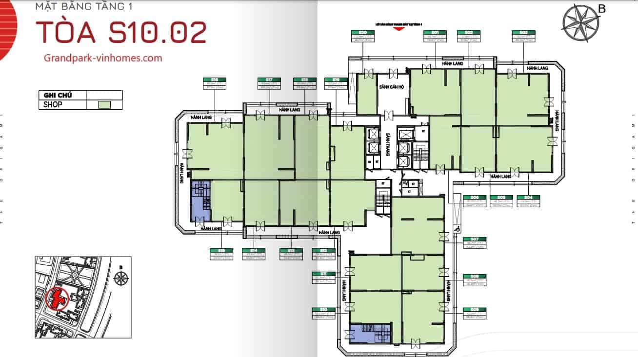 Mặt bằng The Origami S1002 Vinhomes Grand Park: Xem chi tiết, chọn căn hộ ưng ý