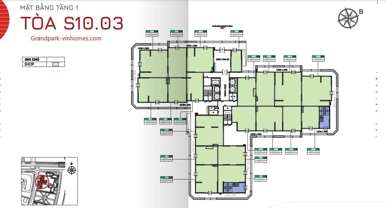 Mặt bằng The Origami S1003 Vinhomes Grand Park: Xem chi tiết, chọn căn hộ ưng ý