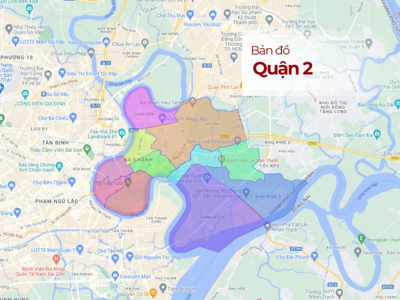 Quận 2 TP.HCM: Bản đồ hành chính, Phường nào đáng sống nhất?