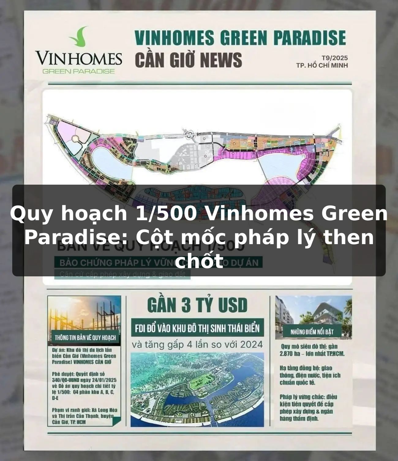 Quy hoạch 1/500 Vinhomes Green Paradise: Cột mốc pháp lý then chốt